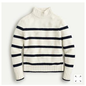 j Crew mock neck striped sweater! Size small